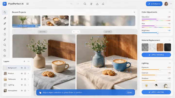 Seedream 5.0 Pro precise AI image editing with object selection and material replacement